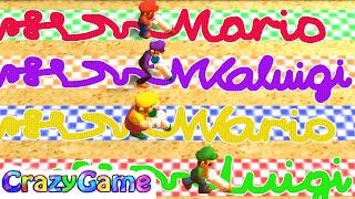 Mario Party The Top 100 MiniGames Battle Mario vs Luigi vs Wario vs Waluigi Gameplay