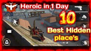 Top 10 Best Hidden Place's in clash squad || Best hiding Place's for heroic pushing in Bermuda ||
