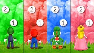Mario Party The Top 100 MiniGames - Luigi Vs Mario Vs Peach Vs Daisy (Master Difficulty)