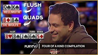 Best Poker QUADS Compilation - A Four Of A Kind Video!