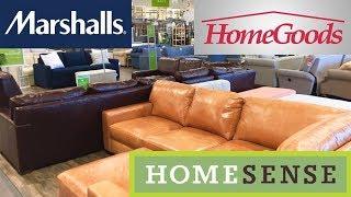 MARSHALLS HOMEGOODS HOME SENSE FURNITURE SOFAS COUCHES ARMCHAIRS SHOP WITH ME STORE WALK THROUGH