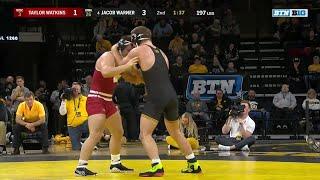 197 LBS: Taylor Watkins (Wisconsin) vs. #4 Jacob Warner (Iowa)  | 2019 B1G Wrestling