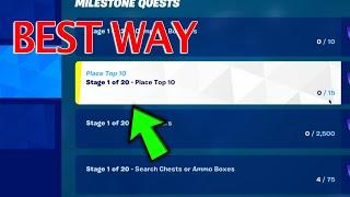 Stage 1 of 20 - Place Top 10 || Fortnite milestone Quests