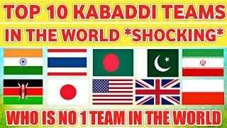 Top 10 Kabaddi Teams In The World With Ratings *Shocking* 