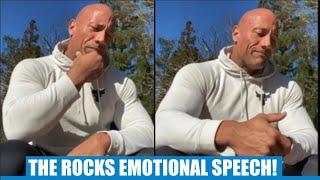 THE ROCKS EMOTIONAL SPEECH ON THE LOSS OF HIS FATHER!!