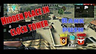 Clock tower hide place in freefire||Top 10 hide place in bermuda||Ranks push tips 2021||kly gamers