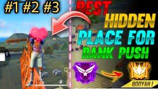 TOP 3 NEW HIDDEN PLACE IN FREE FIRE IN BERMUDA 2021 | RANK PUSH TIPS AND TRICKS IN FREE FIRE 2021