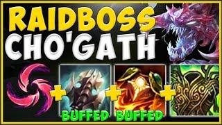 INSTANT TRIPLE STRIKE RAIDBOSS CHO'GATH WITH BUFFED ITEMS IS 100% UNFAIR League of Legends