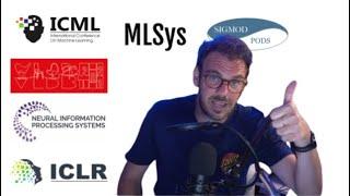 TOP 10 conferencias de investigación de ML y Data para estar al dia : ICLR, neurIPS, VLDB,  sysML