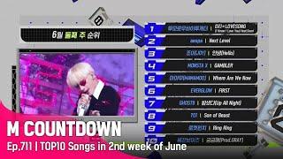 What are the TOP10 Songs in 2nd week of June? #엠카운트다운 EP.713