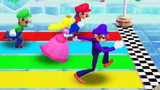 Mario Party 10 - Minigames - Mario vs Waluigi vs Peach vs Luigi (Master CPU)