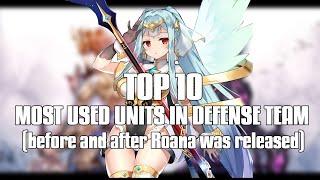 Epic Seven - TOP 10 MOST USED UNITS in DEFENSE TEAM (before and after Roana was released)!!!