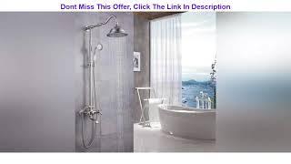 Top 10 Shower System Set Complete Brushed Nickel 8 Rain Shower Faucet 2 Double Knobs Handle Triple