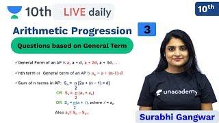 Class 10: Arithmetic Progression - L 3 | CBSE | ICSE | Unacademy Class 9 and 10 | Surabhi Ma'am