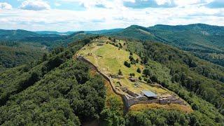 Abandoned castle Zvolen Drone 4K Sound effect wind and birds