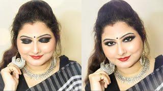 Indian wedding Guest Makeup Tutorial || Classic Black Smokey Eye || GlamGirlSanchari