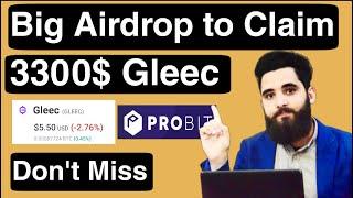 Big Airdrop||600 Gleec Worth 3300$ listed on Coinmarketcap||Claim it Now||Very Limited