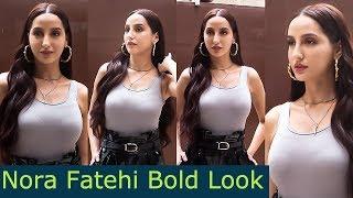 Nora Fatehi Looking Gorgeous Spotted At T-series Office for the promotion of Street Dancer 3d