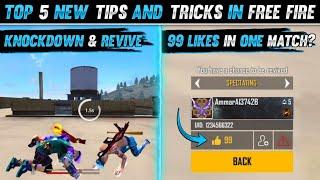 TOP 5 NEW TRICKS IN FREE FIRE - KNOCK AND REVIVE | FREE FIRE TIPS & TRICKS TO SURPRISE YOUR ENEMIES