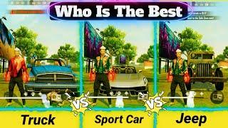 TRUCK VS SPORT CAR VS JEEP SPEED ABILITY TEST IN FREE FIRE PARA-SAMSUNG,A3,A5,A6,A7,J2,J5,J7,S5,S6