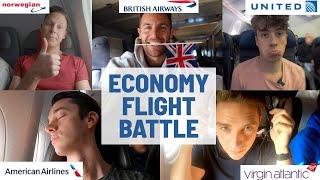 New York to London ECONOMY FLIGHT BATTLE | Comparing FIVE different airlines