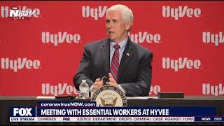 VP PENCE: VP Thanks essential workers at HyVee