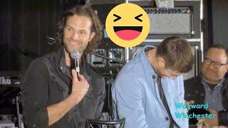 Jensen & Jared HILARIOUS Rowena Crowley & Castiel Impression & Jensen LOSES IT!