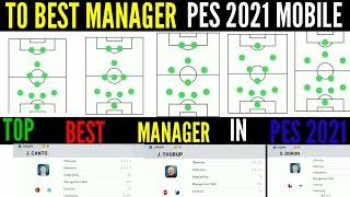 Top Best Manger  With There Unique New Information In PES 2021 win every match |PES 2021 MOBILE