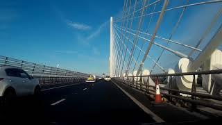 Winter Road Trip Drive North Over Queensferry Crossing Firth Of Forth Scotland