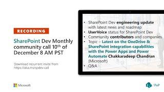 SharePoint Developer Monthly Community Call - December 2019