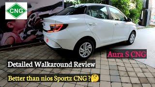 Detailed Walkaround Review of Hyundai Aura CNG 2021 | Better than Nios CNG? | Specs, features, Price