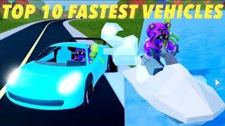 Top 10 FASTEST Vehicles in Jailbreak! (Roblox Jailbreak)