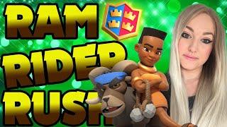 *NEW* RAM RIDER 2V2 RUSH CHALLENGE with RANDOMS with THIS DECK for 9 WINS...!?! in CLASH ROYALE