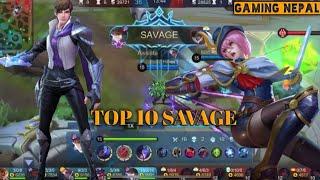 TOP 10 SAVAGE .. MOBILE LEGEND | WTF MOMENT