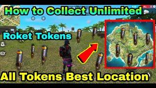 How to Collect Unlimited Rocket Tokens || All Rocket Tokens Best Location in Freefire,Rocket Tokens