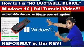 How to Fix "NO BOOTABLE DEVICE" | Windows 10 | Full Tutorial Video | Teacher Kevin PH