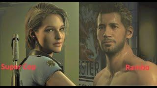 Resident Evil 3 Remake Mod. Jill (Super Cop) and Carlos (Rambo) new hair style