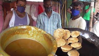 Street Food After Lockdown - 3 Piece Sattu Puri with Soybean Curry @ 10 rs