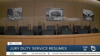 Jury duty service resumes in San Diego courts