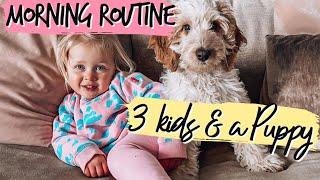 MORNING ROUTINE WITH 3 KIDS AND A PUPPY BROKEN DOWN | MRS MELDRUM