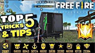 Free fire top 5 tips and tricks in free fire || How to push rank in free fire || top 5 tips for Pro|