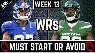 Must Start and Avoid - Wide Receivers - 2020 Fantasy Football Advice (Week13)