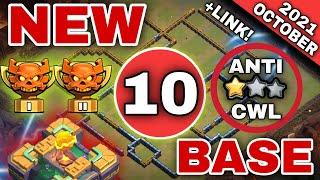 *NEW* DNGERUS TOP 10 TH14 ANTI EVERYTHING CWL BASE WITH LINK | TH14 NEW WAR BASE FOR OCTOBER 2021