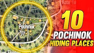 FREE FIRE POCHINOK HIDDEN PLACES | TOP 10 HIDING PLACE IN POCHINOK | RANK PUSHING TIPS AND TRICKS