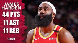 James Harden records 44-point triple-double in 76ers vs. Rockets | 2019-20 NBA Highlights
