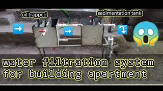 water filtration system for building apartment | oil trap | sedimentation | activated charcoal