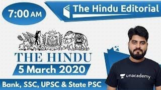 7:00 AM - The Hindu Editorial Analysis by Vishal Sir | 5 March 2020 | The Hindu Analysis