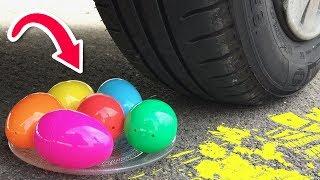 Crushing Crunchy & Soft Things by Car! EXPERIMENT WATER BALLOONS VS CAR & FOOD