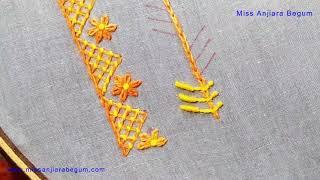 5 Cute Hand Embroidery Border line Designs, 5 New Hemline Designs, Attractive Edge Design 2021