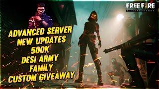 ADVANCE SERVER LIVE - NEW UPDATES - 500K FAMILY - DESI GAMERS